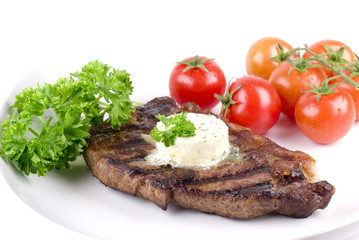 Strip Steak With Parsley Butter