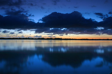 Sunset over the river