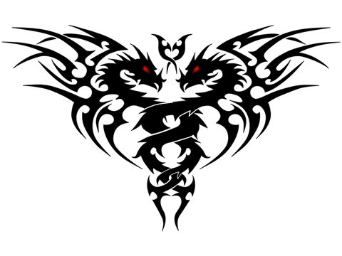 Drachen-Tribal-Wappen
