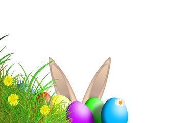 Osterkarte - Osterhase im Gras