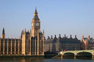 Houses of parliament across River Thames