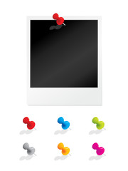 Blank photograph with pins
