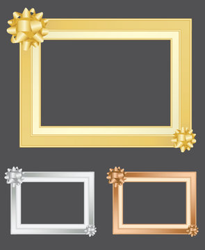 Gold, silver and bronze frames