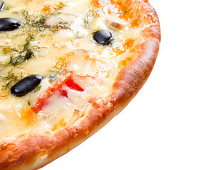 Cheese Pizza with white background,