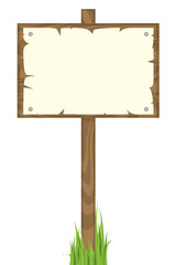 Blank sign post