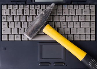 Computer and hammer