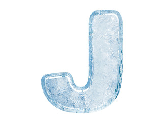Ice font. Letter J.Upper case
