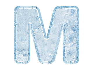 Ice font. Letter M.Upper case
