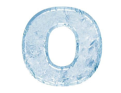 Ice Font. Letter O.Upper Case