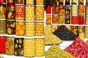 pickled olives and vegetables