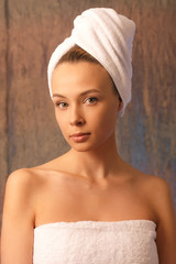 Fototapeta premium girl in towels