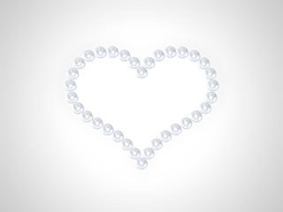 heart from pearls with clipping path