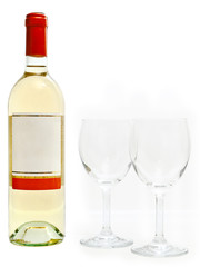 white wine with wineglasses