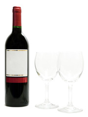 red wine with wineglasses