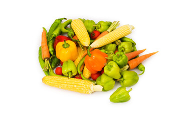 Various vegetables isolated on the white background