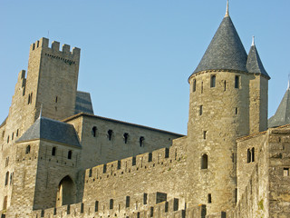 Fototapeta na wymiar les remparts de Carcassonne
