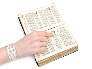 Fototapeta premium woman reading old book