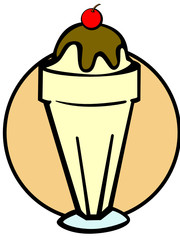 ice cream sundae in glass