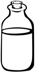 milk glass bottle with cork