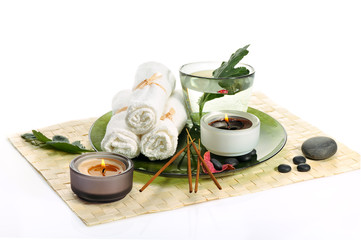 spa with incense sticks