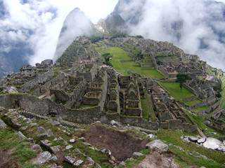 Machu Picchu Fog near Cusco, Peru.