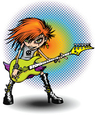 Rock girl and guitar