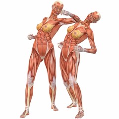 Muskelaufbau eines weiblichen Körpers beim Kampf