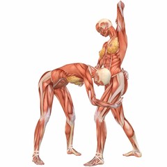 Muskelaufbau eines weiblichen K&ouml;rpers beim Kampf