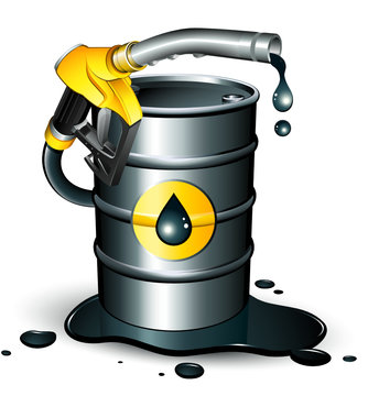 Baril de p&eacute;trole et pistolet de pompe &agrave; essence
