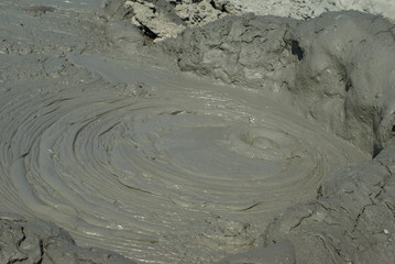 Erupting mud