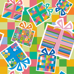 Wallpaper with gift boxes