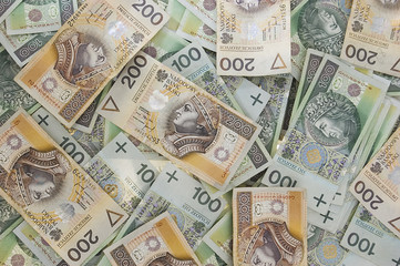 polish zloty banknotes background - 11270603