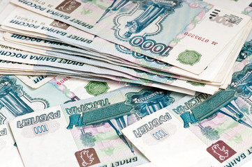 Fototapeta na wymiar rubli - rosyjski tle pieniędzy