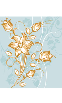 Flowers on Blue Background
