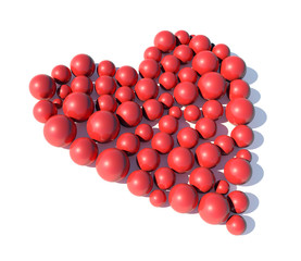 Spheres forming a heart