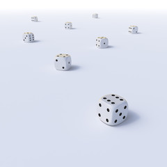 White playing dice