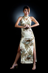 asian woman in traditional oriental  dress