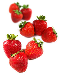 Strawberries on white background