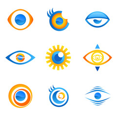 set of eye symbols vector