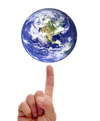 earth on finger