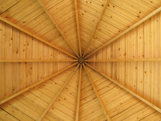 Circular roof made of wood