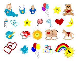 colorful  baby icons