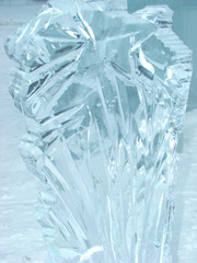 figure which has been cut out from the whole piece of ice