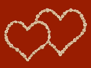 Hearts from dried flower
