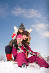 Group of young people having fun outdoor