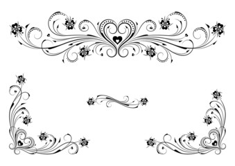 Floral ornaments of heart