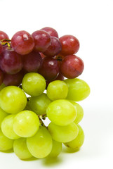 large bunch of ripe green and red juicy seedless grapes