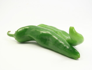 Green chilies close up