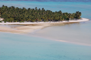 Motu Island Ariel View, Bora Bora French Polynesia