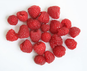 Raspberries; Objects on white background